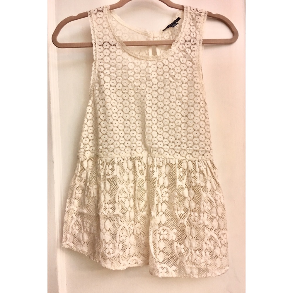 AE Cream Lace Tank Top